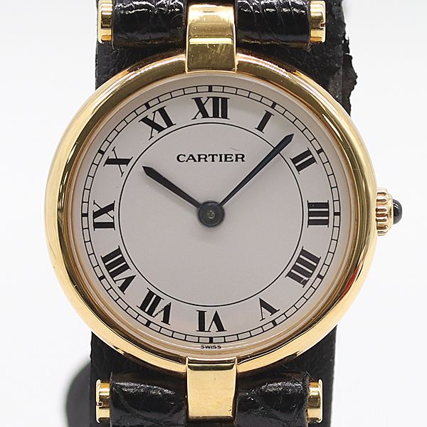 デッドストック級 稼働 カルティエ マストヴァンドーム 18K|750 19.3g 881002 QZ 白文字盤 レディース腕時計 0091410 10ETT ABC16864