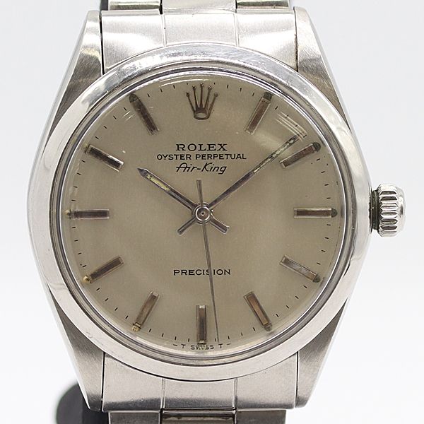 級 稼働 ロレックス エアキング 5500 2108507 AT 自動巻 銀文字盤 メンズ腕時計 3301430 10OKT ABC16854 SMZ