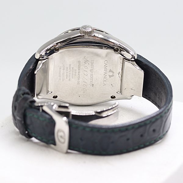  級 保 稼働 シチズン カンパノラ コスモサイン 4398 T 027334 QZ 青文字盤 メンズ腕時計 2417910 10 DIT SMZ 腕時計(クォーツ) 腕時計(アナログ)