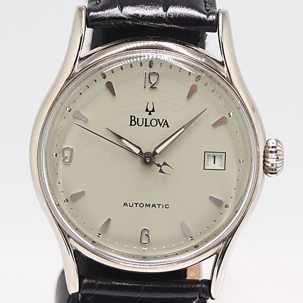 デッドストック級 保| 稼働 ブローバ 46091 AT|自動巻 グレー文字盤 メンズ腕時計 3456000 10BJY ABC16906 SMZ