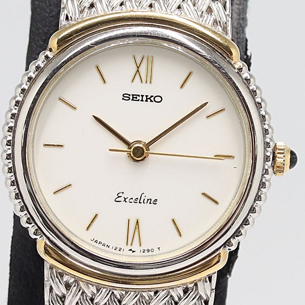 級 セイコー エクセリーヌ 1221-0180 QZ ホワイト文字盤 レディース腕時計 0033000 10RKT ABC16883 SMZ