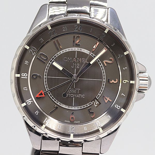 デッドストック級 稼働 シャネル J12GMT AT|自動巻 グレー文字盤 メンズ腕時計 0087120 10RKT ABC16879 SMZ
