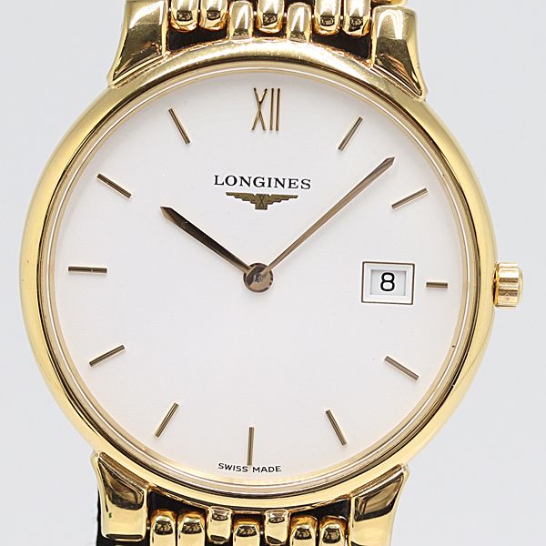 デッドストック級 稼働 ロンジン グランドクラシック L5.632.2 QZ ホワイト文字盤 メンズ腕時計 5524200 10PRT ABC16882 SMZ