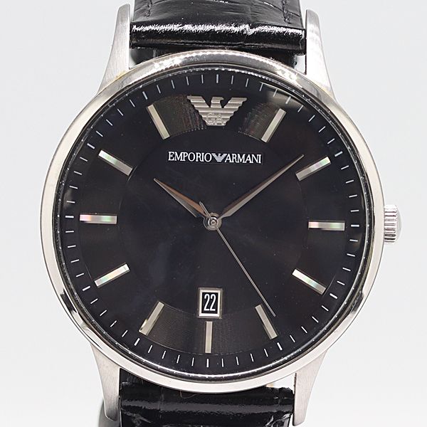 デッドストック級 稼働 エンポリオアルマーニ AR-11186 QZ ブラック文字盤 メンズ腕時計 0583000 10BLT ABC16871 SMZ