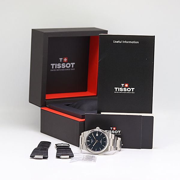  級 保 箱 替えベルト付 ティソ PRX T 137 407 11 041 00 AT 自動巻 青文字盤 メンズ腕時計 0313500 10 NBT SMZ 自動巻き時計 腕時計(アナログ)