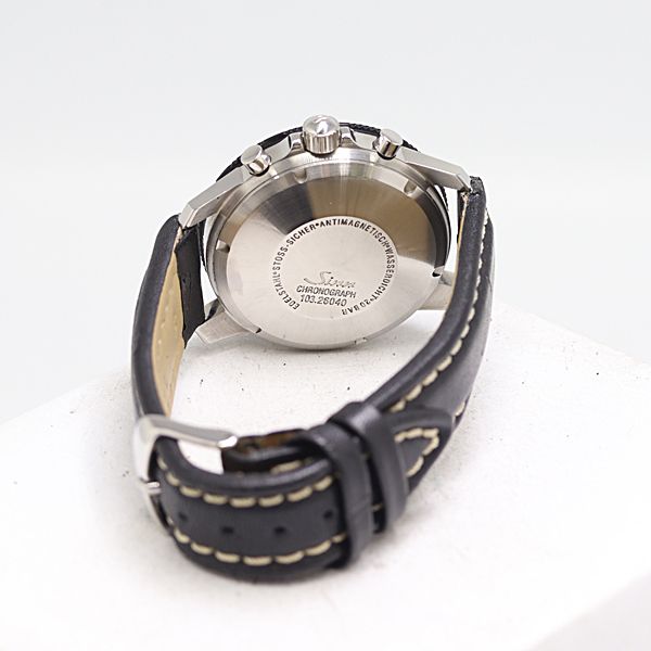  級 稼働 ジン クロノグラフ 103 B AUTO 26040 AT 自動巻 黒文字盤 メンズ腕時計 0055110 10 NBT SMZ 自動巻き時計 腕時計(アナログ)