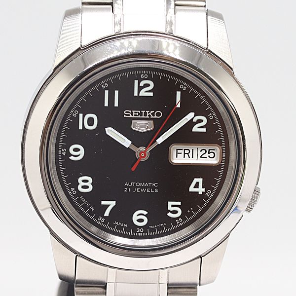 デッドストック級 保| 稼働 セイコー5 7S26-02W0 AT|自動巻 黒文字盤 メンズ腕時計 2908000 10NBG ABC16890 SMZ