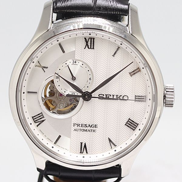 デッドストック級 保| 稼働 セイコー プレサージュ 4R39-00W0 AT|自動巻 白文字盤 メンズ腕時計 2908000 10NBG ABC16894 SMZ