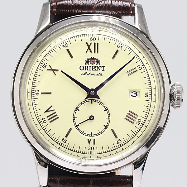 級 保 稼働 オリエント F622-UAB0 AT 自動巻 アイボリー文字盤 メンズ腕時計 2908000 10NBG ABC16903 SMZ