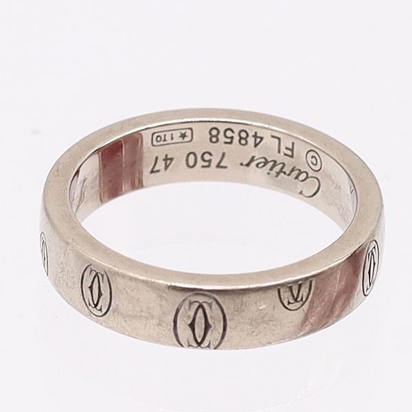 カルティエ バースデーリング 750 WG 5.0g 47 イニシャル FL4858 ジュエリー 5266800 10NBT AKO ABC 17017