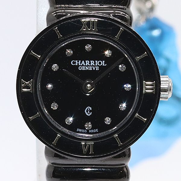 シャリオール サントロペ QZ ブラック文字盤 20B.525.005 レディース腕時計 0612600 10YBT KMR ABC 17005