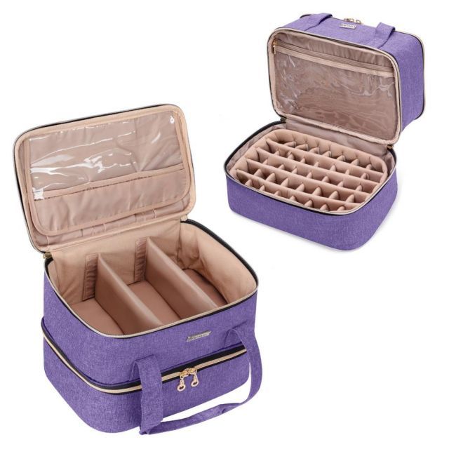 【送料無料】BAFASO マニキュアケース 40ボトル用（15ml） ネイルライト ネイル道具 収納 持ち運び 紫