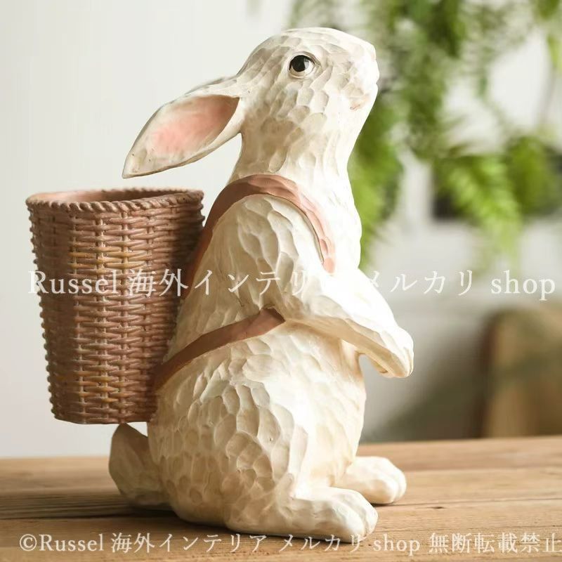 鉢植え ラビット プランター うさぎ 樹脂 ウサギ 植木鉢 かわいい アニマル 動物 ガーデニング 雑貨 ガーデン雑貨 ガーデンインテリア ガーデン インテリア 庭の装飾 お洒落 おしゃれ 8-14