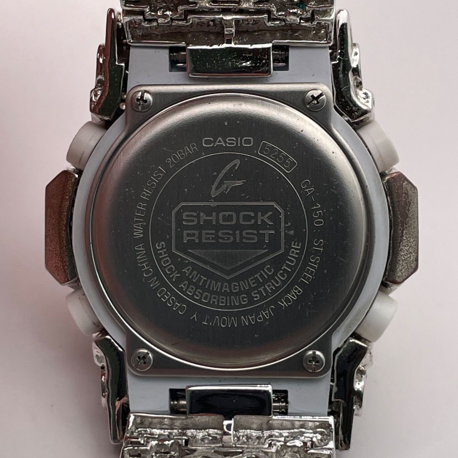  T 534 正常稼動 CASIO カシオ G SHOCK ジーショック CZダイヤ フルカスタム GA 150 ブラック ＆ ホワイト 時計 メンズ ユニセックス 腕時計(クォーツ) 腕時計(アナログ)