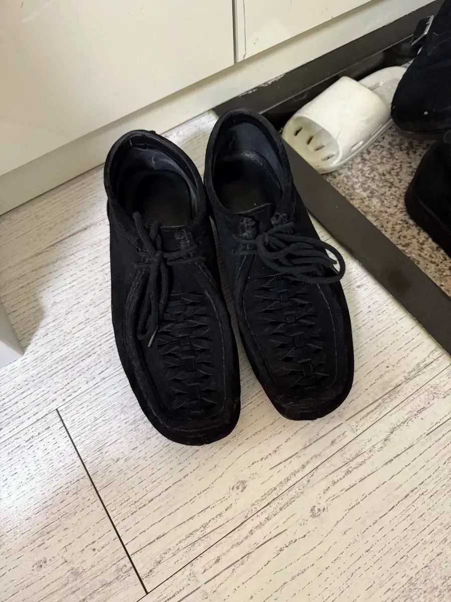 4 ポリテル ワラビー シューズ ウーブン ブラック