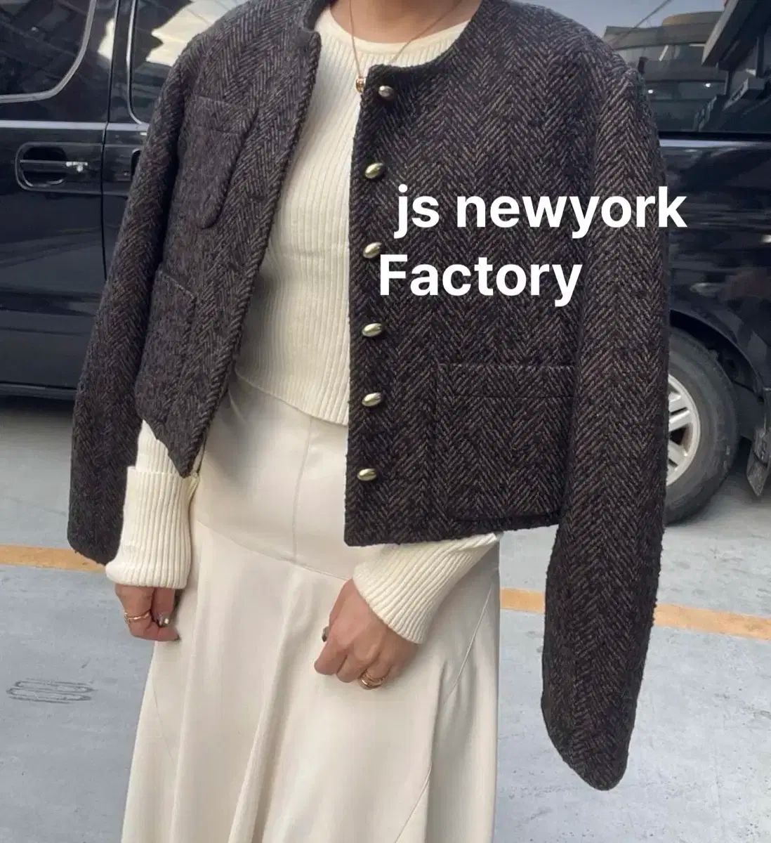 JS NEW YORK スタイル 当日発送 裏地キルティング ヘリンボーン ノー ウールジャケット DECORATOM_COM_BR