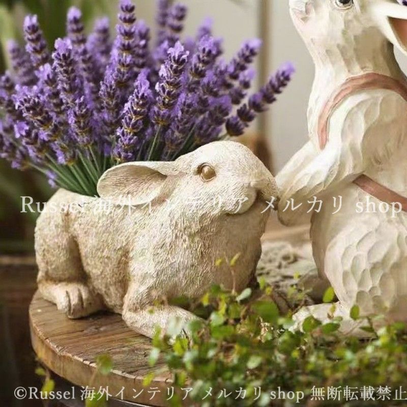 植木鉢 鉢植え ラビット プランター うさぎ 樹脂 ウサギ かわいい アニマル 動物 ガーデニング 雑貨 ガーデン雑貨 ガーデンインテリア ガーデン インテリア 庭の装飾 お洒落 おしゃれ 8-14