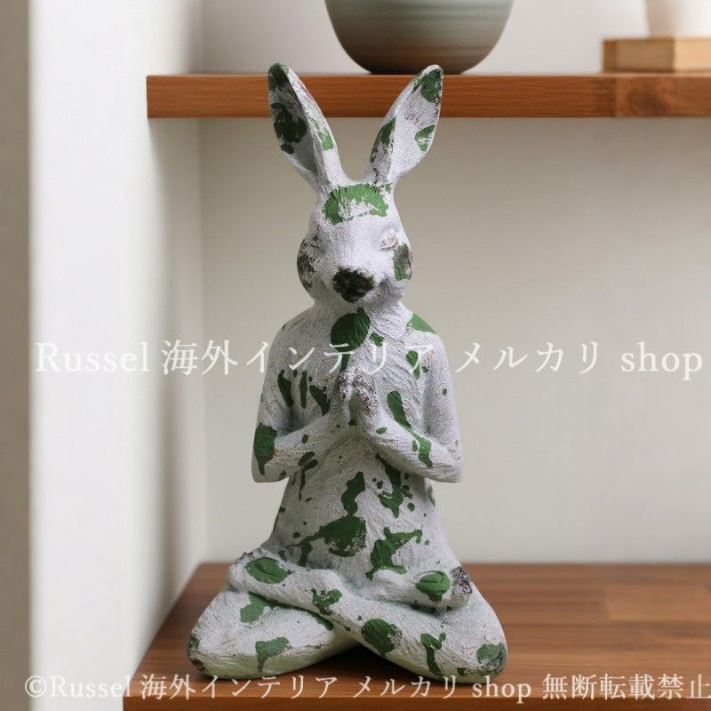 ガーデンオブジェ うさぎ ヴィンテージ調 樹脂 ウサギ 置物 ガーデンオーナメント ホワイト 白 ガーデニング 雑貨 ガーデン雑貨 ガーデンインテリア ガーデン インテリア 庭の装飾 お洒落 おしゃれ 8-14