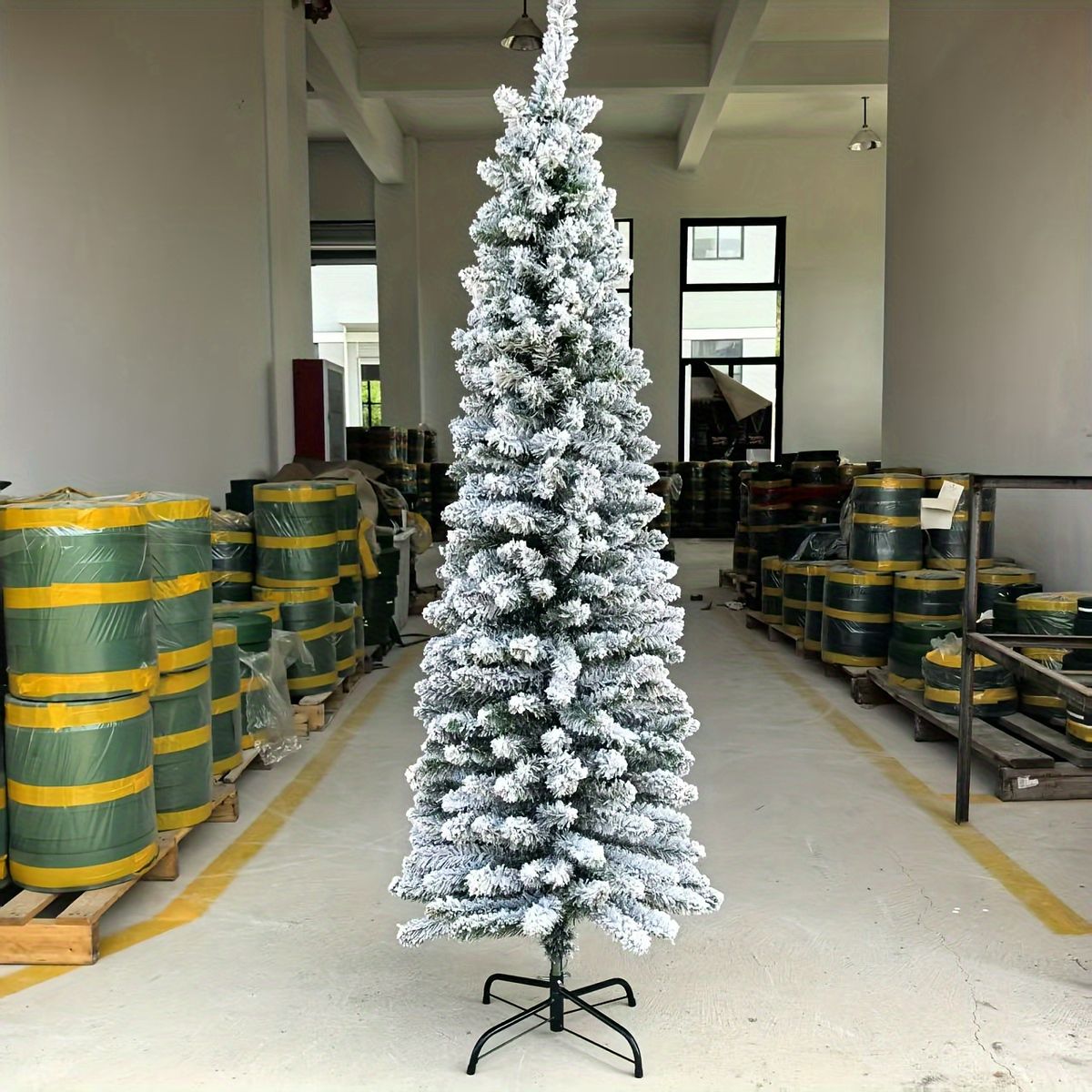 簡単設置＆モダンデザイン 185cm ホワイト クリスマスツリー 人工ツリー 合成素材 オールシーズン対応 組み立て簡単 クリスマスデコレーション ホーム オフィス ホテル用 NEXPOTALLINN_EU