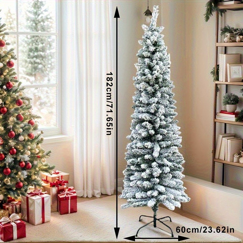 簡単設置＆モダンデザイン 185cm ホワイト クリスマスツリー 人工ツリー 合成素材 オールシーズン対応 組み立て簡単 クリスマスデコレーション ホーム オフィス ホテル用