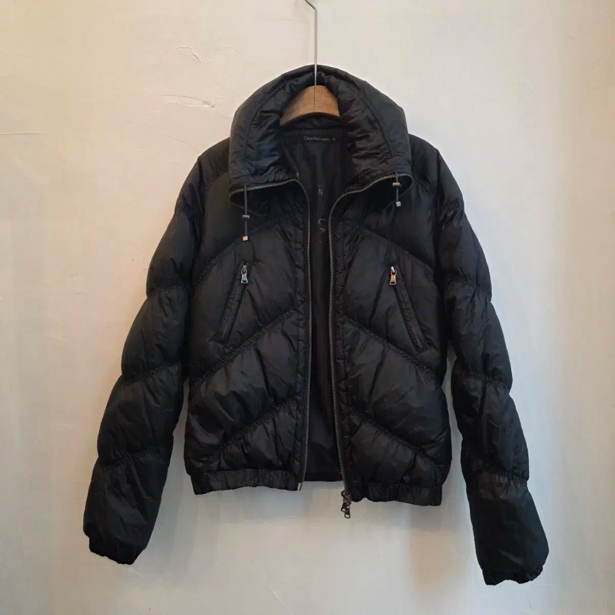 級 カルバン クライン ブラック レディース ダウン アウター