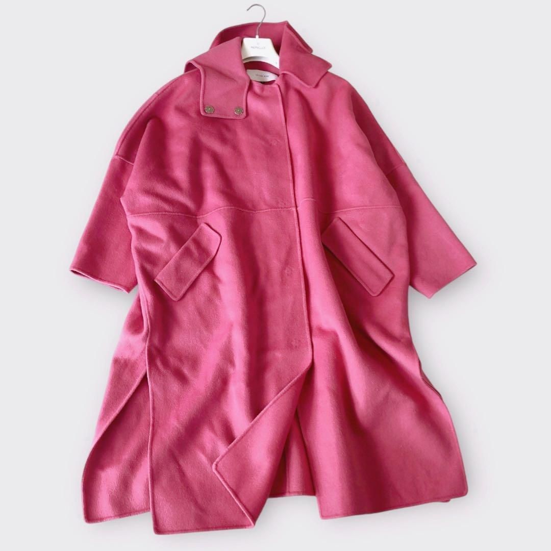 ルシェルブルー　フードオーバーコート　ピンク ルシェルブルー Hooded Over COAT LE CIEL BLEU（ルシェルブルー）の