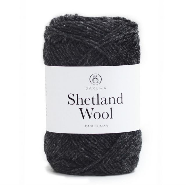 横田 Yokota DARUMA シェットランドウール 毛糸 合太 col.9 ブラック 系 50g 約136m 5玉セット 6380