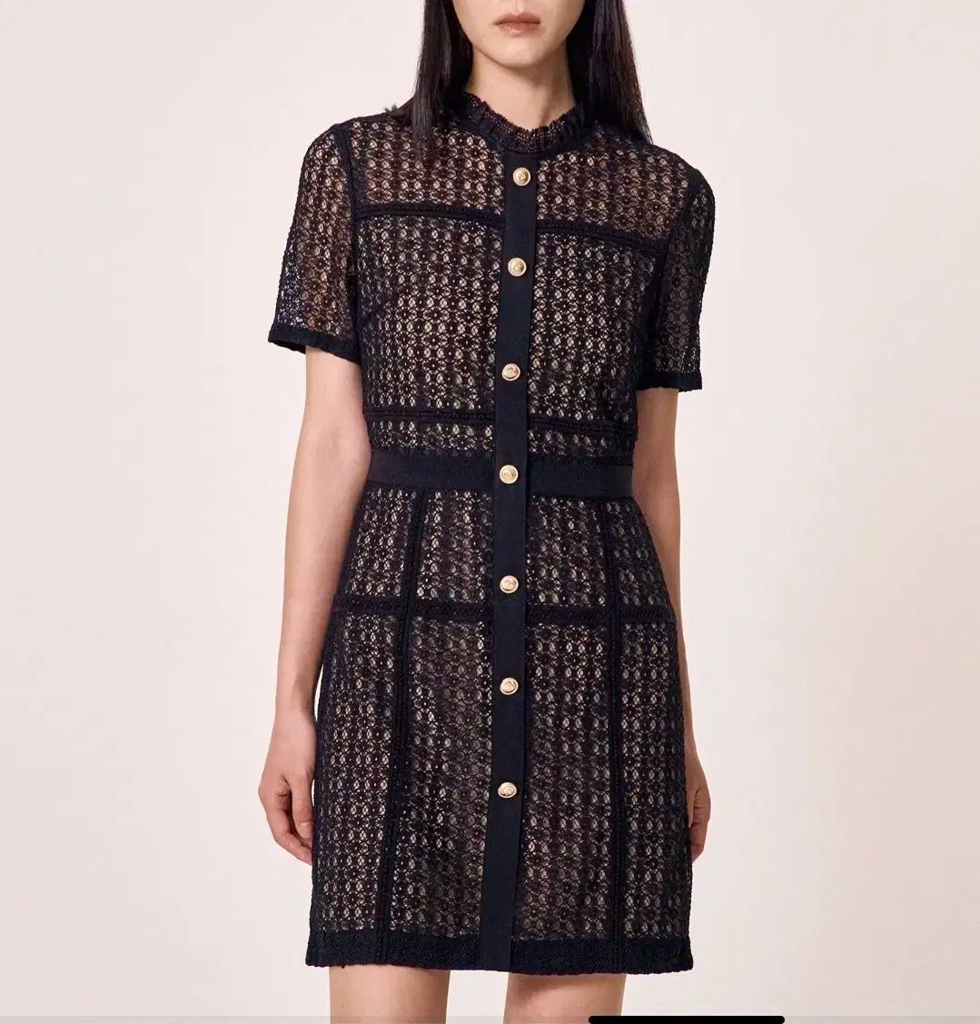 マージュ フリルネック レースワンピース