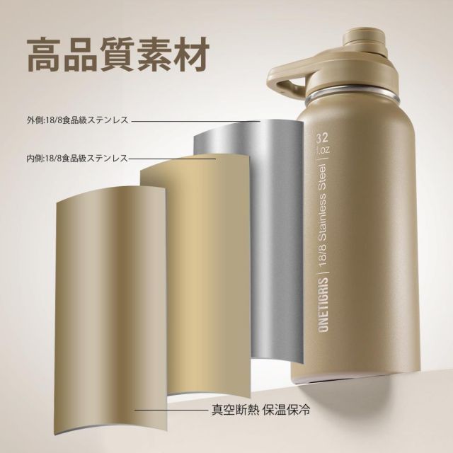 送料無料 OneTigris 水筒 1リットル ステンレスボトル セット 水筒カバー付き 真空断熱 保温保冷 3X交換蓋 2Xストロー 1Xブラシ 広口 水漏れ防止 お手入れ簡単 ミリタリー風 アウトドア スポーツ ジム キャンプ ハイキング 通学 通勤 適 WWW_SKLAD-KIRPICHA_RU