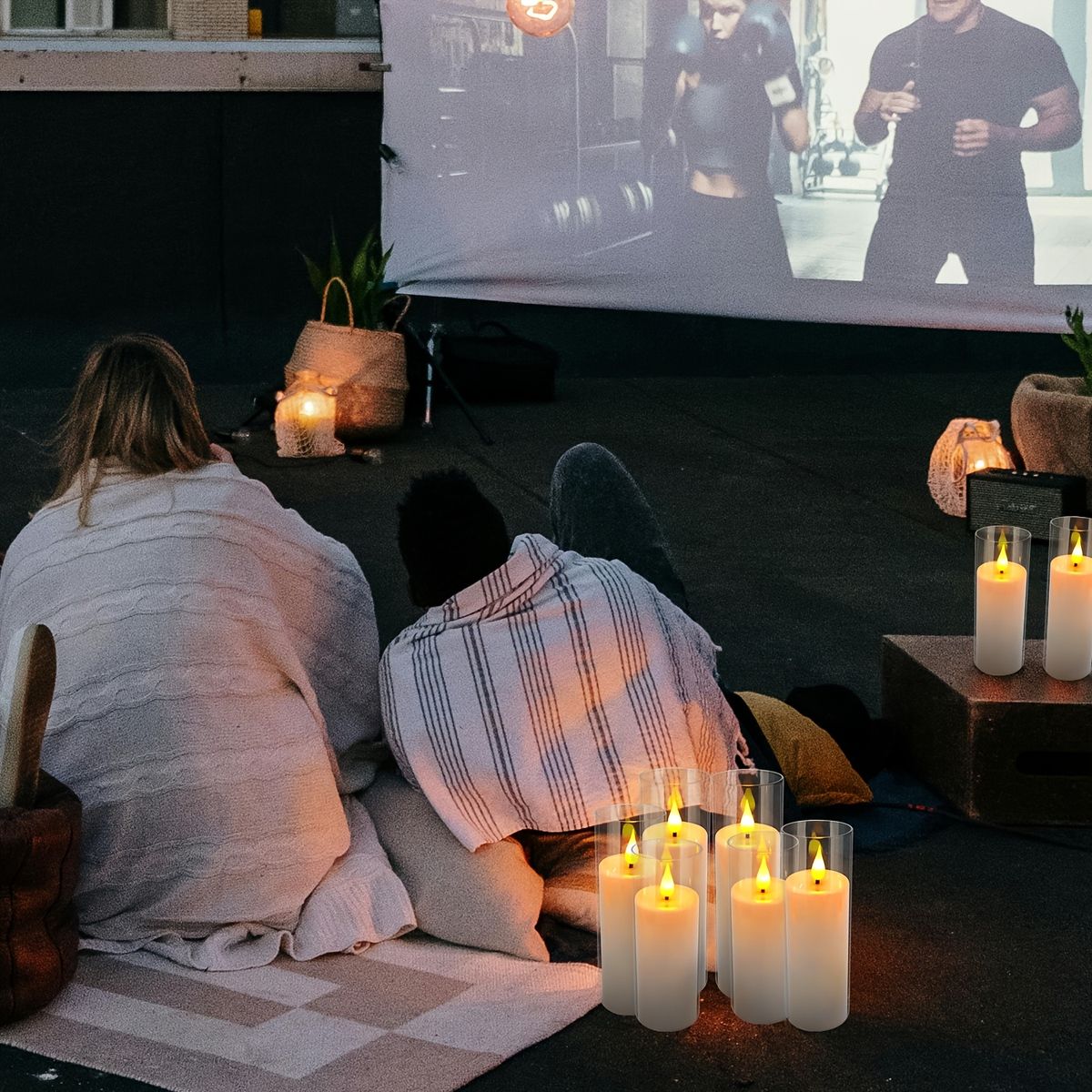 24個セット 透明アクリル製 LEDキャンドルライト 3サイズ 5.5cm 16cm 18cm 調光 タイマー機能付 本物そっくり炎 アウトドア キャンプ 家族団らん デコレーション ウェディング装飾