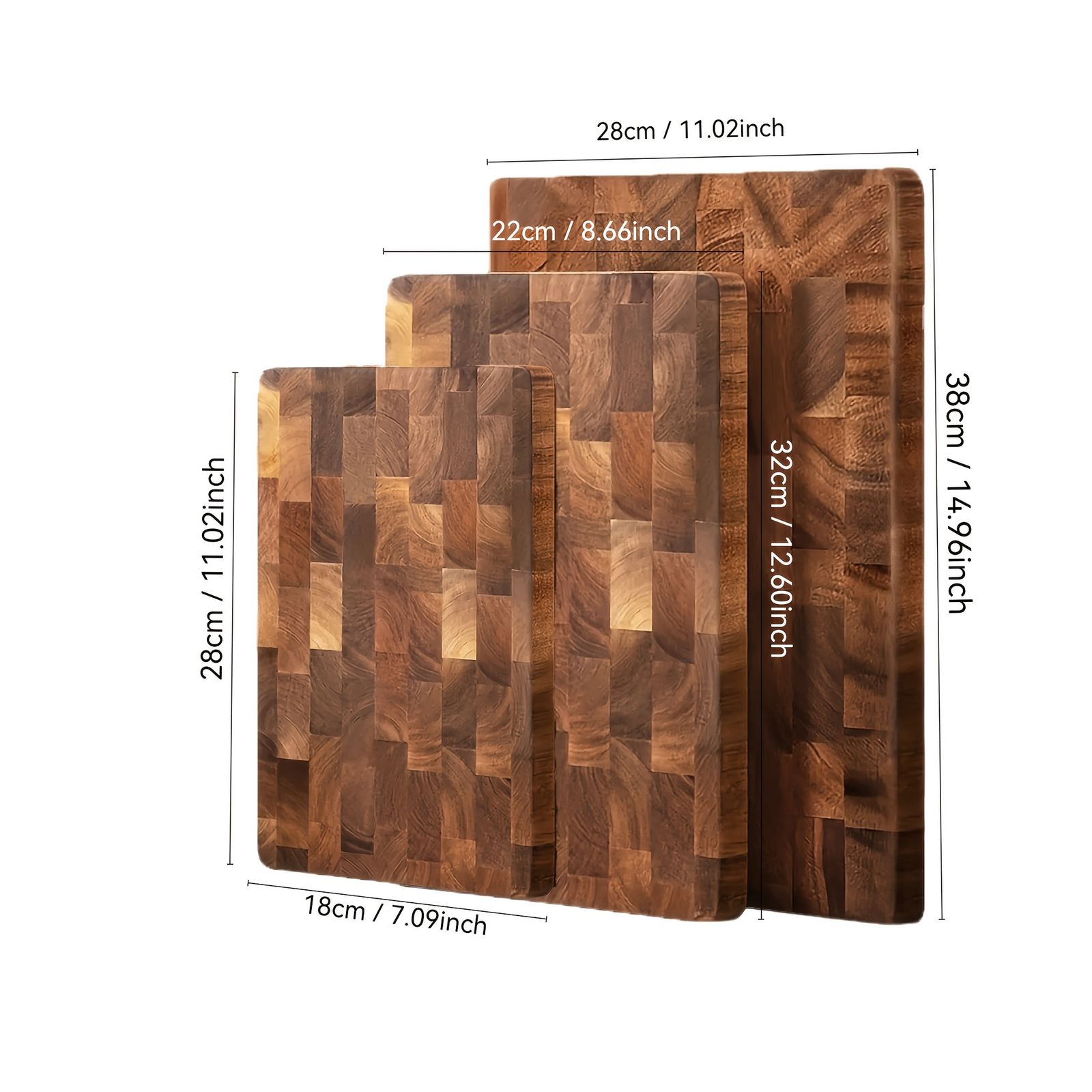 天然木目 高品質アカシア材 両面まな板 耐久性 衛生性 肉|チーズ|パン|フルーツに最適 家庭用プロキッチン必須アイテム ラスティックスタイルデザイン 38cm