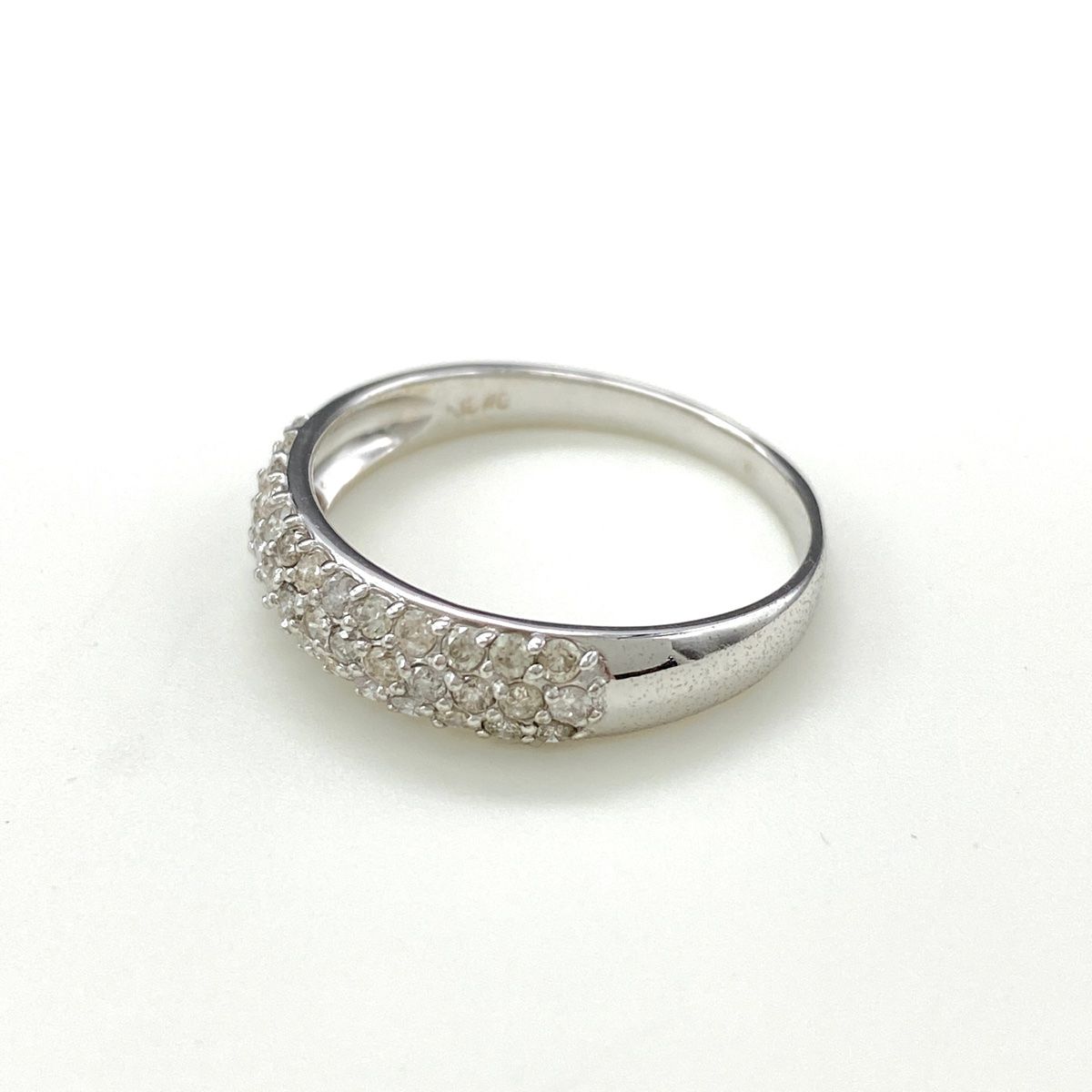 メレダイヤ デザインリング WG ホワイトゴールド 指輪 リング 14.5号 K18 WG ダイヤモンド レディース
