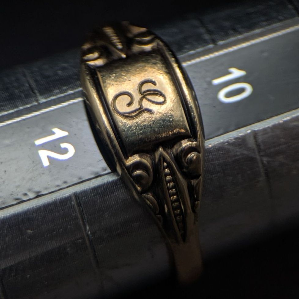 10K GF ゴールドフィルド ヴィンテージ シグネットリング イニシャル