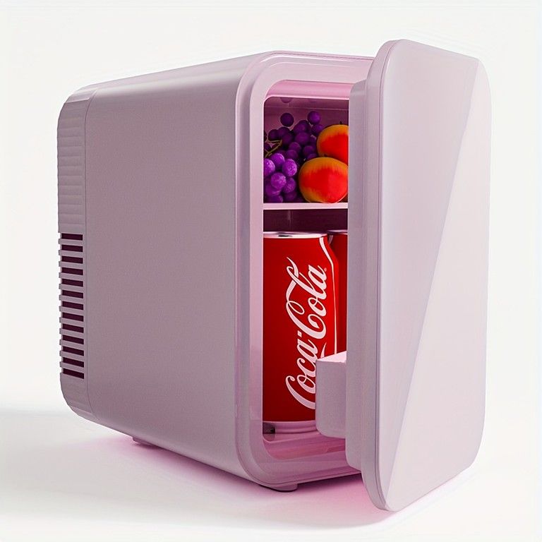 4L大容量＆車載OK ミニ冷蔵庫 AC DC対応 ポータブルクーラー＆ウォーマー 1〜10L対応 1ドア 化粧品 飲料 スキンケア用 寝室 旅行に最適 ホワイト ブラック ピンク ピンク