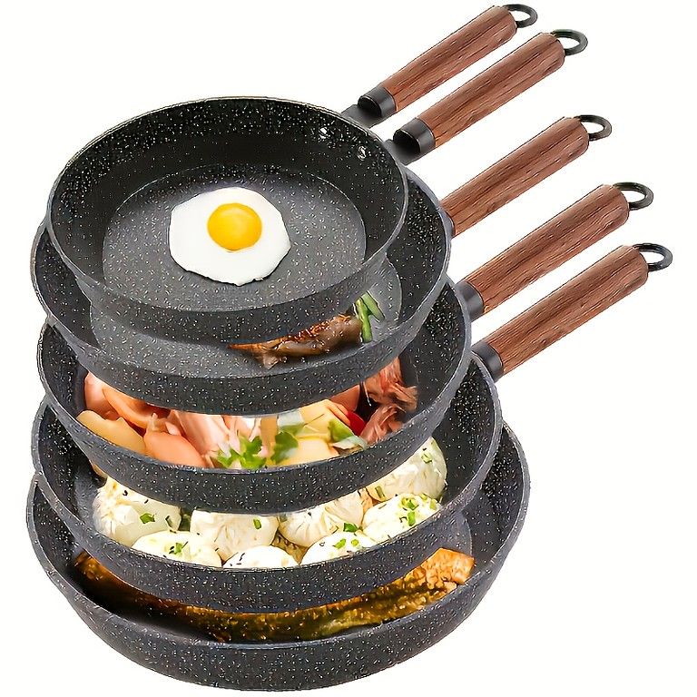 ノンスティック フライパンセット IH ガス火対応 | ステーキ|目玉焼き|パンケーキ調理＆アウトドアキャンプに最適 | 焦げ付きにくい加工で手軽にお手入れ 五点セット 24CM 26CM 28CM 30CM 32CM