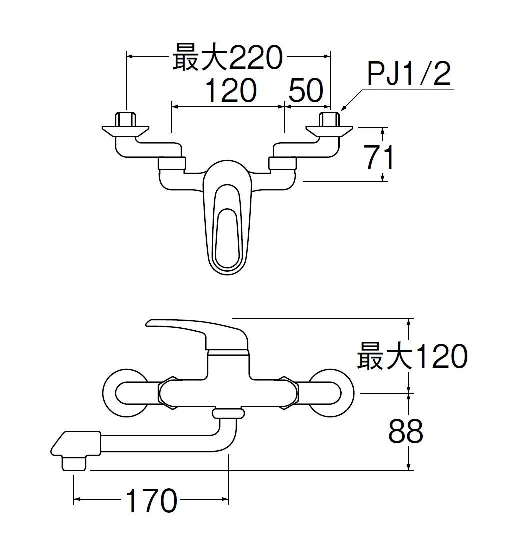 水栓金具 SANEI サンエイ 機能水栓≫シングル混合栓 キッチン用 K1700D-4UR