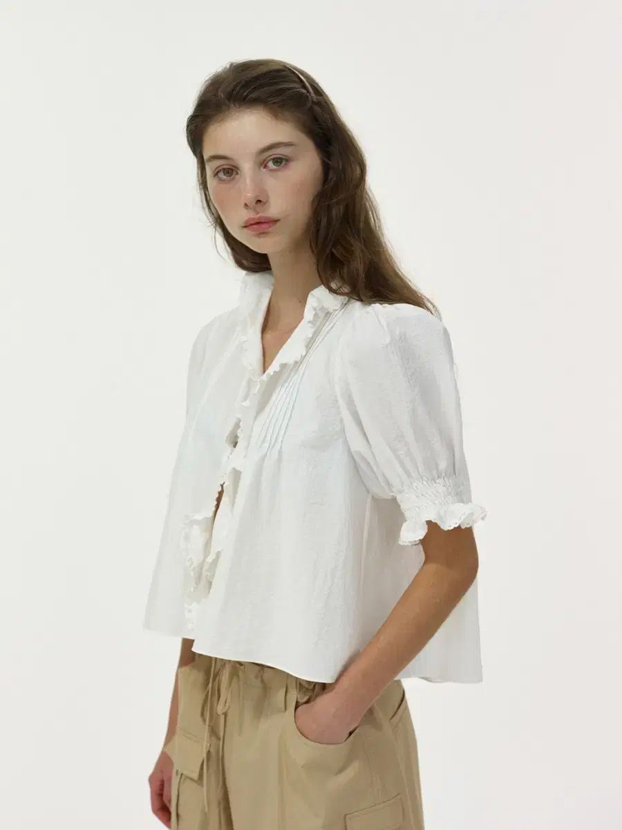 リボン빛 ロージー フリル ブラウス