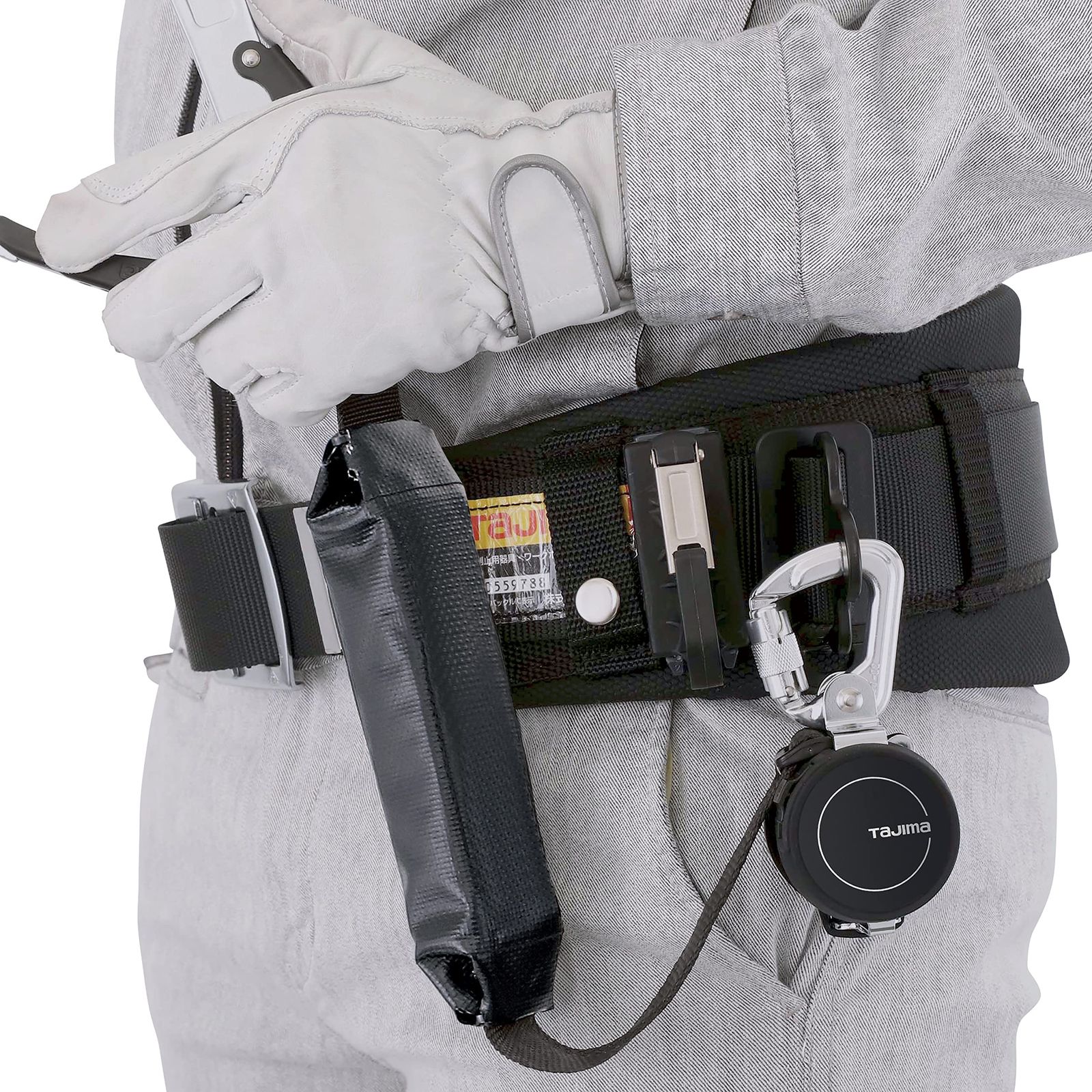 タジマ 新規 全帯 使わない時に簡単に外せる 胴ベルト用ランヤードKR150FA シングルランヤード 常時巻取の超小型軽量リール 軽量スチールフックL4 オートストップへ切替 ランヤードを好みの長さに固定できるアジャストストッパー B1KR150F