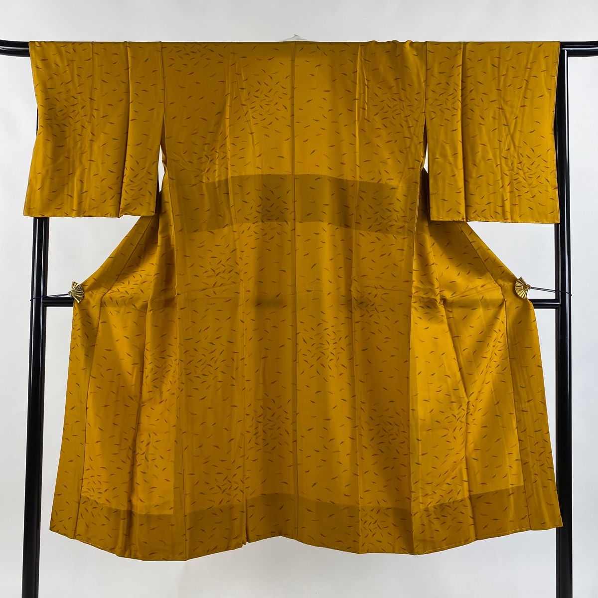 長襦袢 身丈129.5cm 裄丈66cm M 唐辛子 山吹茶色 正絹 秀品