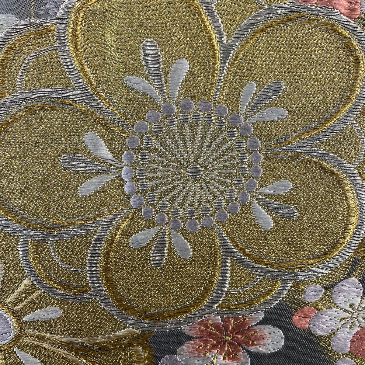 袋帯 秀品 梅 流水 唐織 金銀糸 灰色 六通 正絹 【中古】 - メルカリ