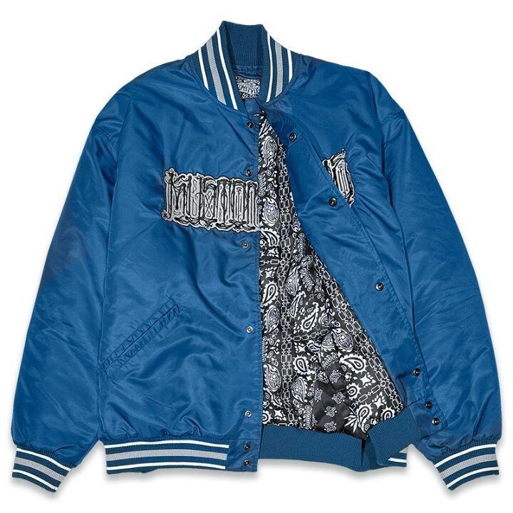 KUSTOMSTYLE カスタムスタイル KSHWJ2520BL CHAVO LOGO NYLON STADIUM JACKET BLUE ナイロンスタジアムジャケット