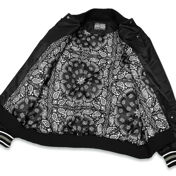 KUSTOMSTYLE カスタムスタイル KSHWJ2520BK CHAVO LOGO NYLON STADIUM JACKET BLACK ナイロンスタジアムジャケット