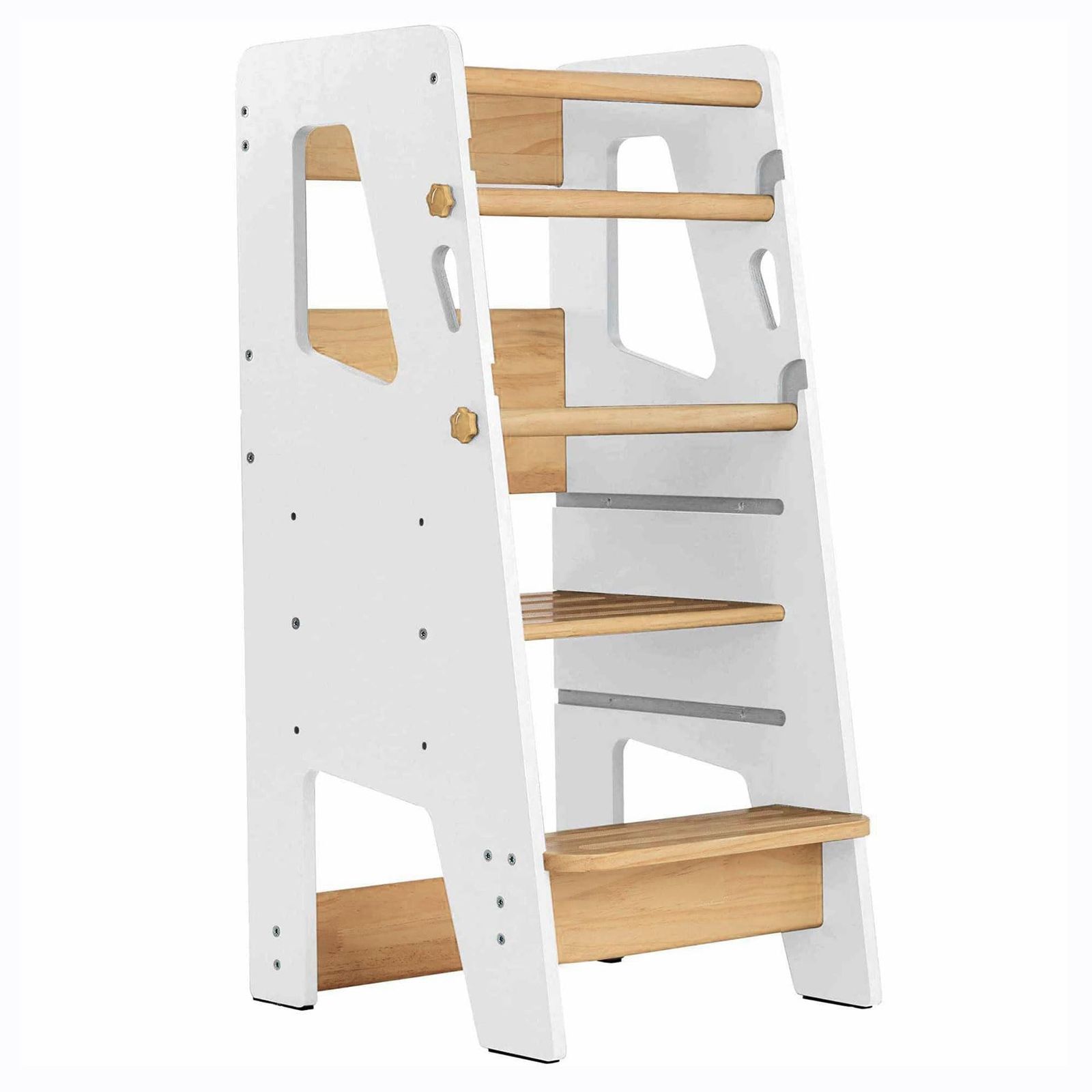 AKEMI LIVING 踏み台 子供用 木製 3段高さ調節 ステップスツール 子ども用 補助台 脚立 トイレ 手洗い トレーニング 多機能 組立簡単 ホワイト