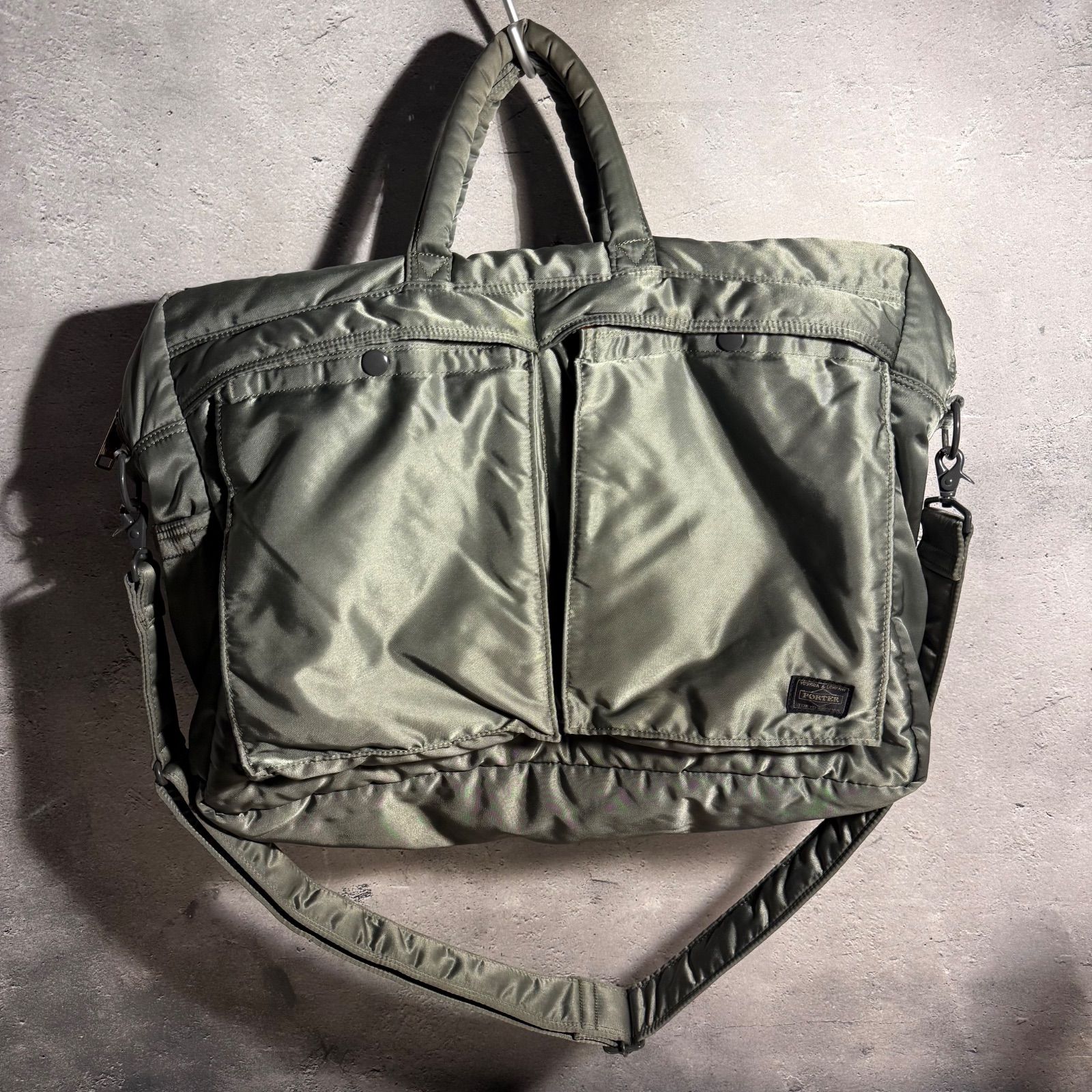 ✨PORTER TANKER✨2層✨2WAYバッグ✨セージグリーン✨カーキ系 PORTER