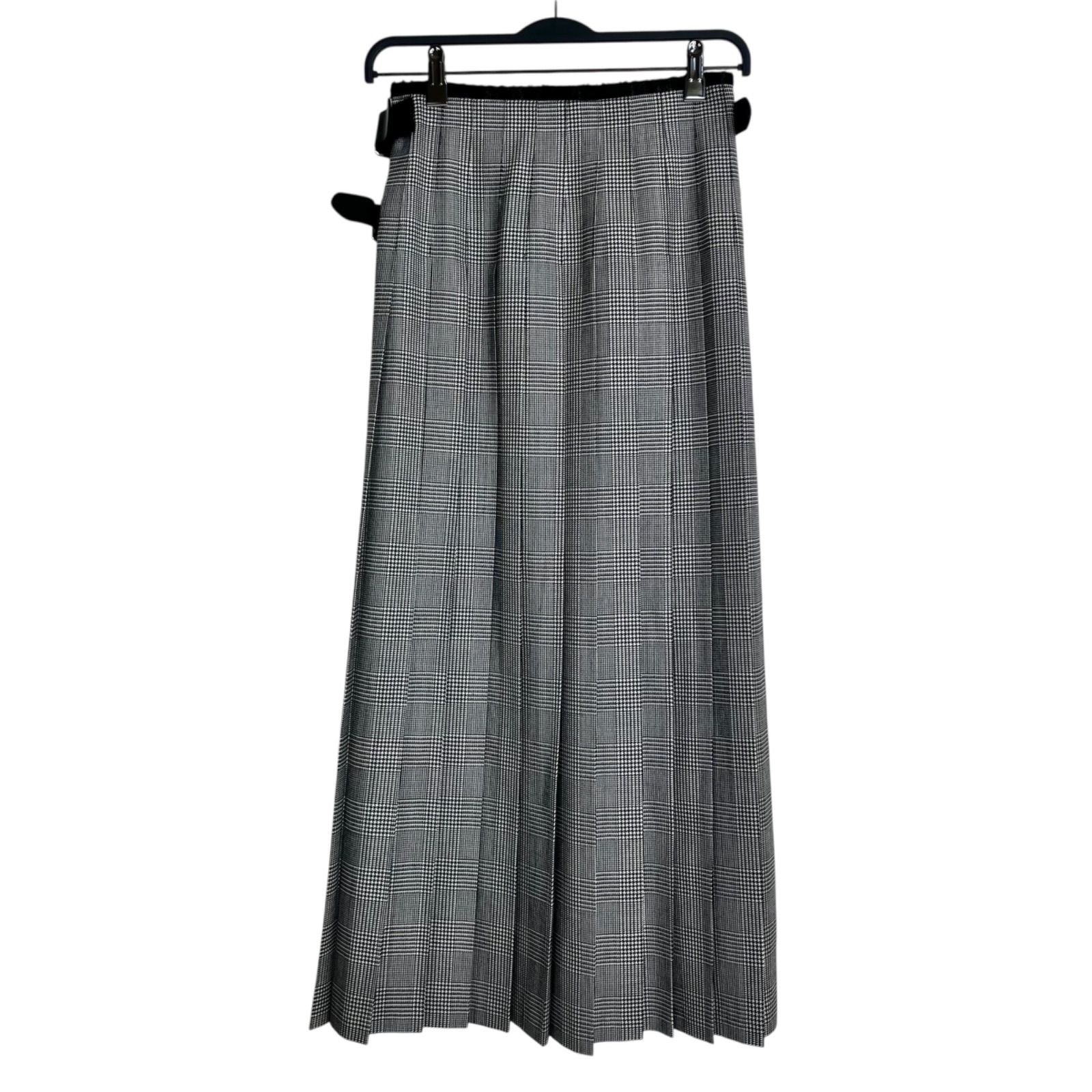 O’NEIL of DUBLIN パッチワーク キルト プリーツ マキシスカート GB8 US6 ブラウンチェック グレーチェック オニールオブダブリン ウーステッドウール トゥモローランド 32058505022