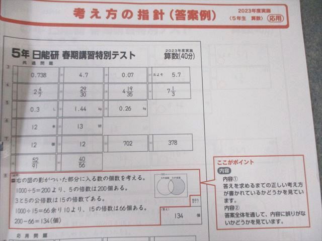 日能研 小5 全国公開模試/学習力育成/思考力育成テストなど 国/算/理科