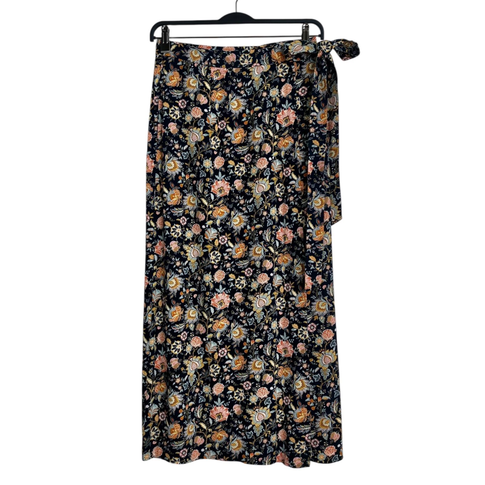 THE SHINZONE ORIENTAL FLOWER WRAP SKIRT 34 ブラック 黒 花柄 シンゾーンオリエンタルフラワー ラップスカート 巻きスカート 24SMSSK05