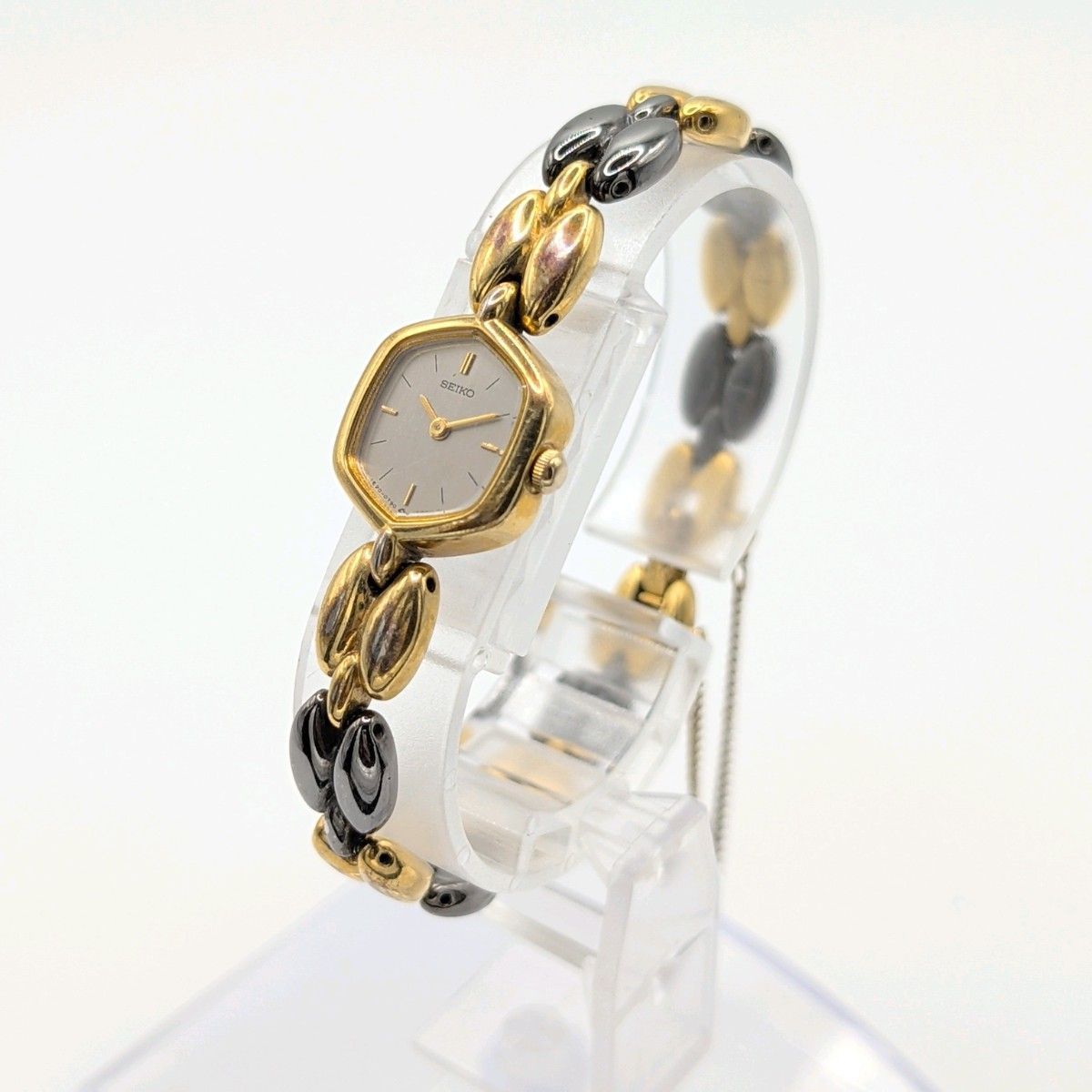 SEIKO Watch quartz 1E20-5480 Ladies Gold Hexagon Not Working Y2K