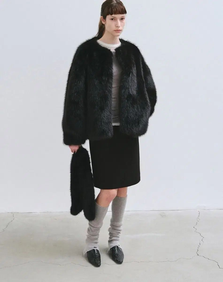 カルバン クライン BLAIR FAUX FUR JACKET BLACK