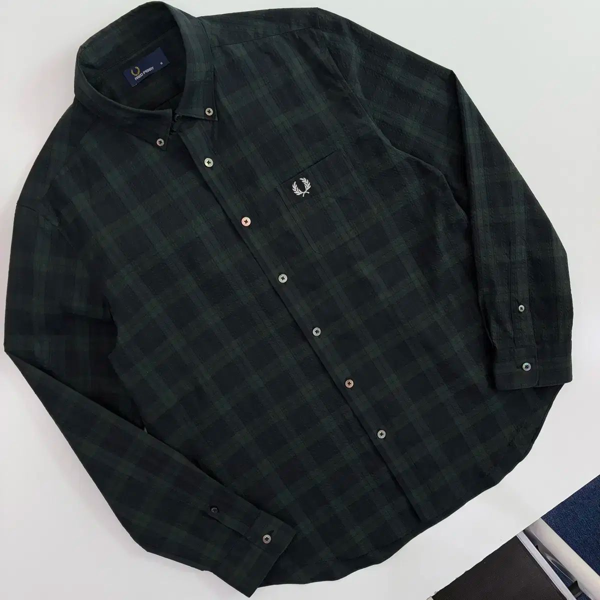 フレッドペリー FRED PERRY 刺繍 タータンチェック ポケット シャツ